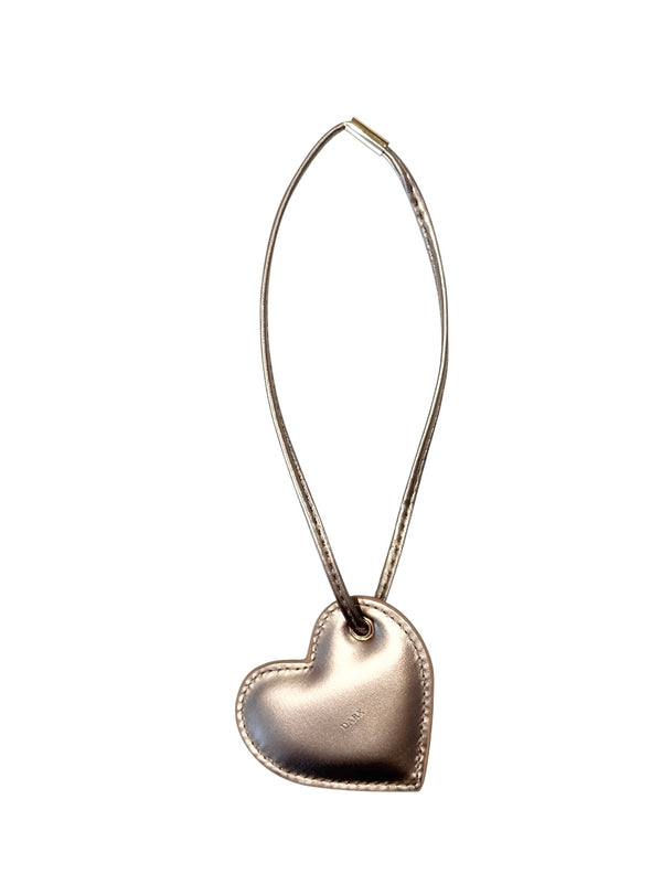 HEART BAG CHARM SPARKLED CHAMPAGNE