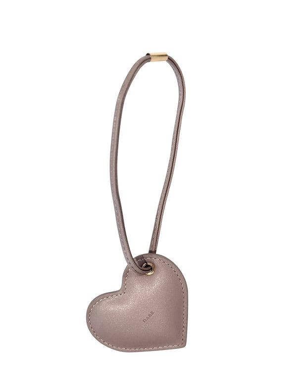 HEART BAG CHARM WARM TAUPE