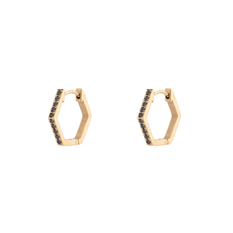 HEXAGON CRYSTAL HOOPS