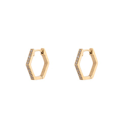 HEXAGON CRYSTAL HOOPS CRYSTAL