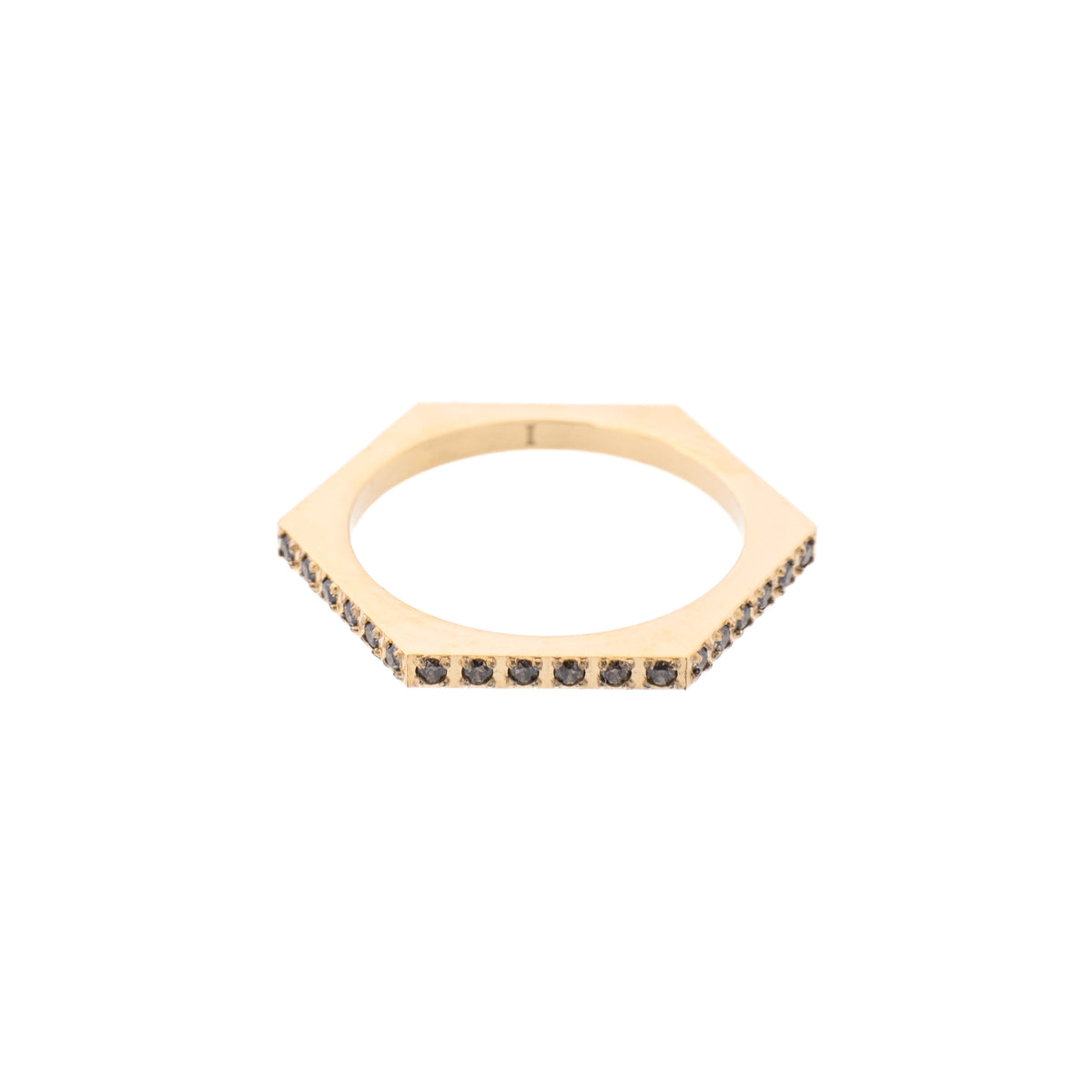 HEXAGON CRYSTAL RING DARK GREY