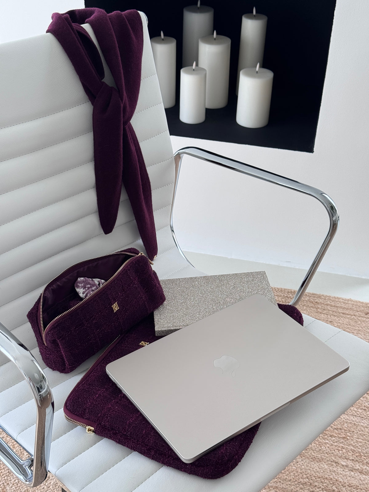 TWEED TOOL POUCH BORDEAUX
