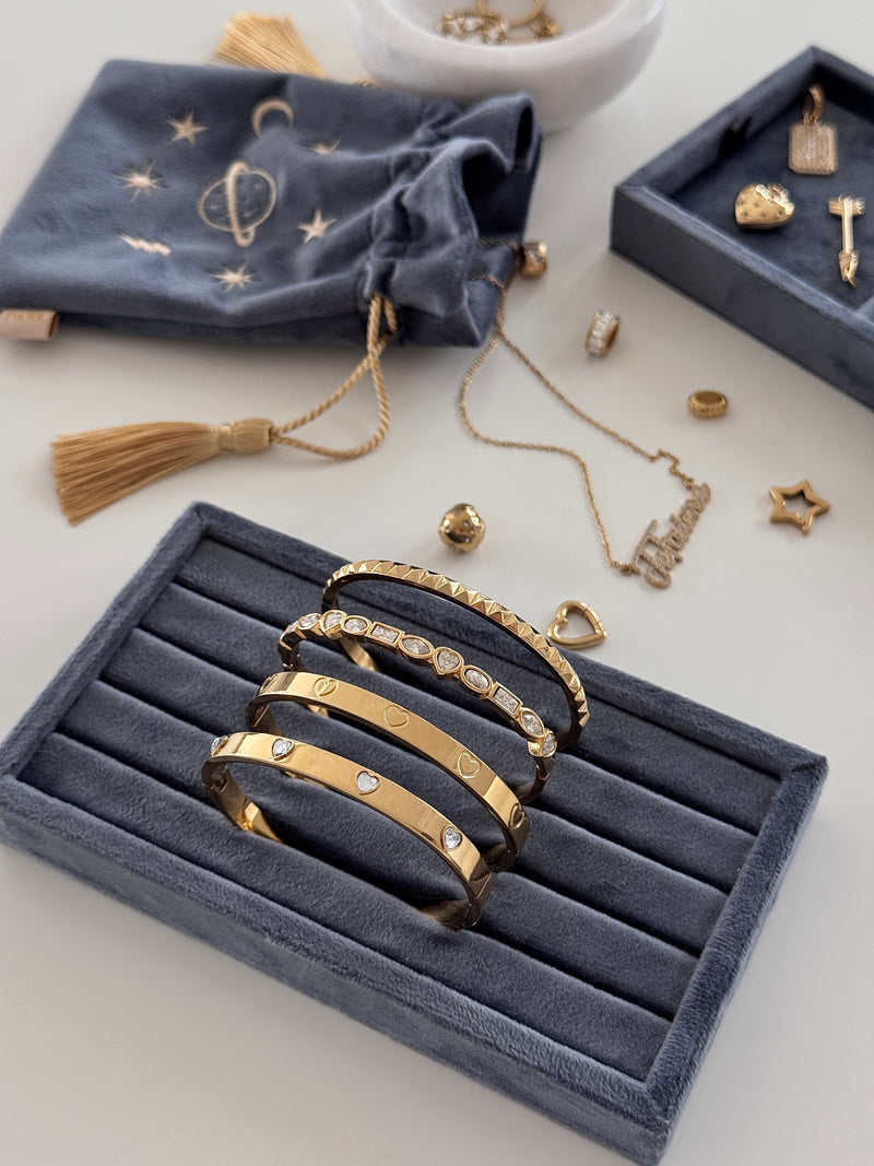 MULTISHAPED CRYSTAL BANGLE