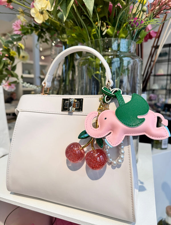 ELEPHANT BAG CHARM PALE ROSE