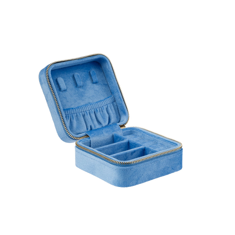 VELVET JEWELLERY BOX MINI IBIZA BLUE