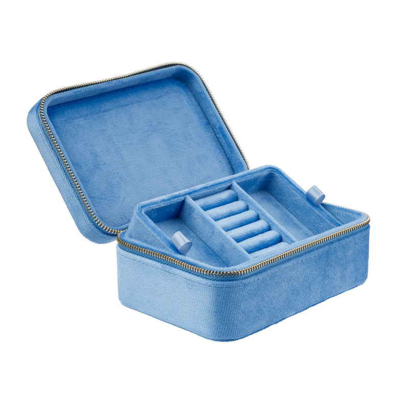 VELVET JEWELLERY BOX IBIZA BLUE