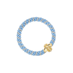 FAT HAIR TIE IBIZA BLUE STRIPE W/BEE