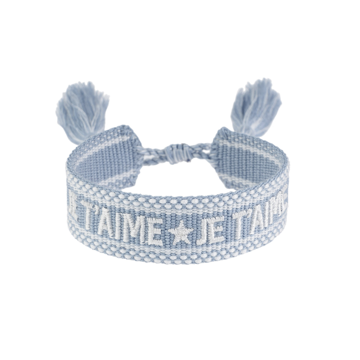 WOVEN FRIENDSHIP BRACELET - "Je T'aime" Cool Blue
