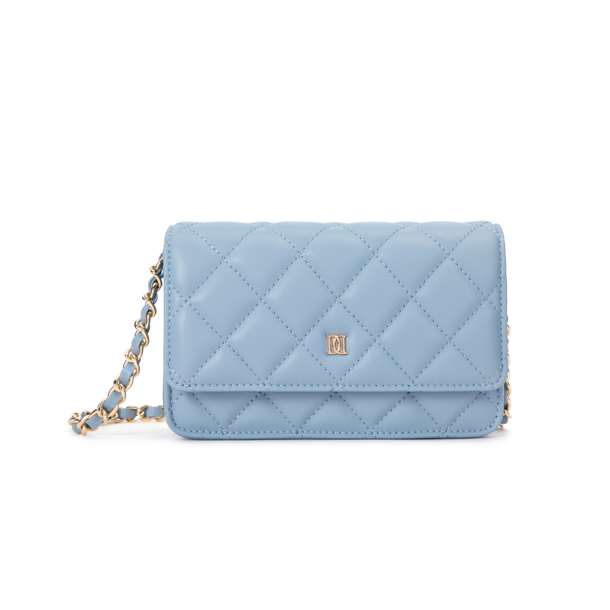 LEATHER QUILTED MINI BAG LIGHT BLUE