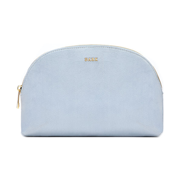 VELVET MAKE-UP POUCH LARGE COOL BLUE