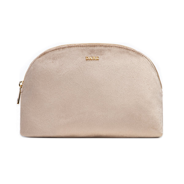 VELVET MAKE-UP POUCH LARGE SPARKLED CHAMPAGNE