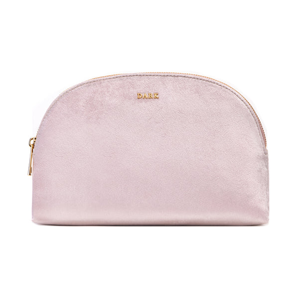 VELVET MAKE-UP POUCH LARGE SPARKLED PALE ROSE