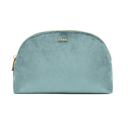VELVET MAKE-UP POUCH LARGE SPARKLED DARK SAGE
