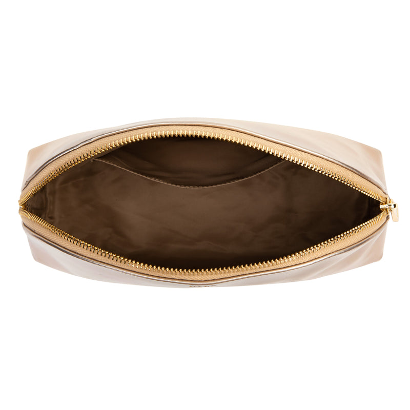 METALLIC MAKE-UP POUCH LARGE CHAMPAGNE