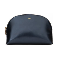 METALLIC MAKE-UP POUCH LARGE NAVY BLUE