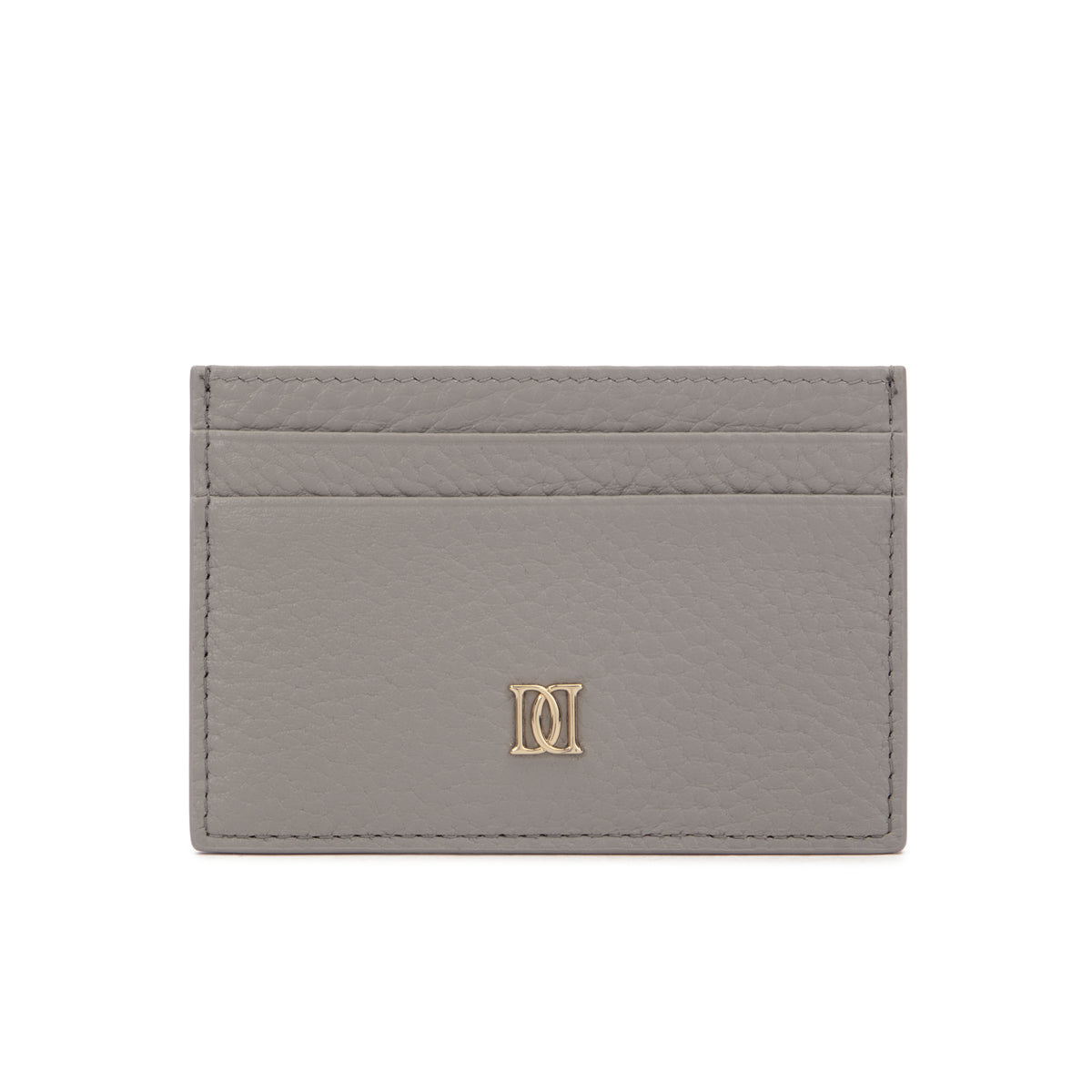 LEATHER CARD HOLDER GRAIN WARM TAUPE