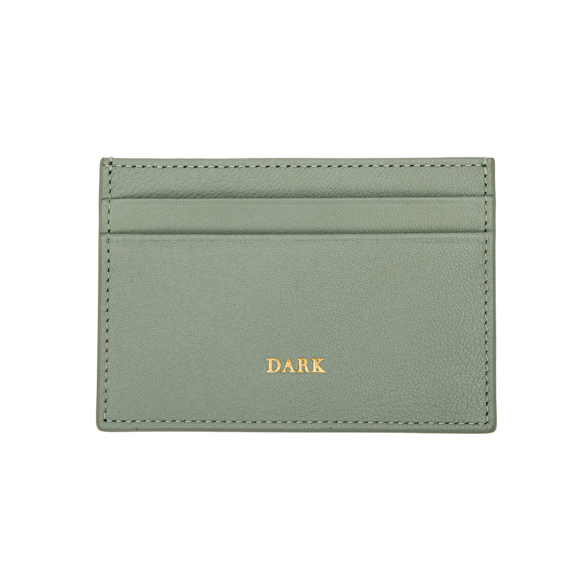 LEATHER CARD HOLDER NAPPA W/DARK LOGO MILIEU GREEN