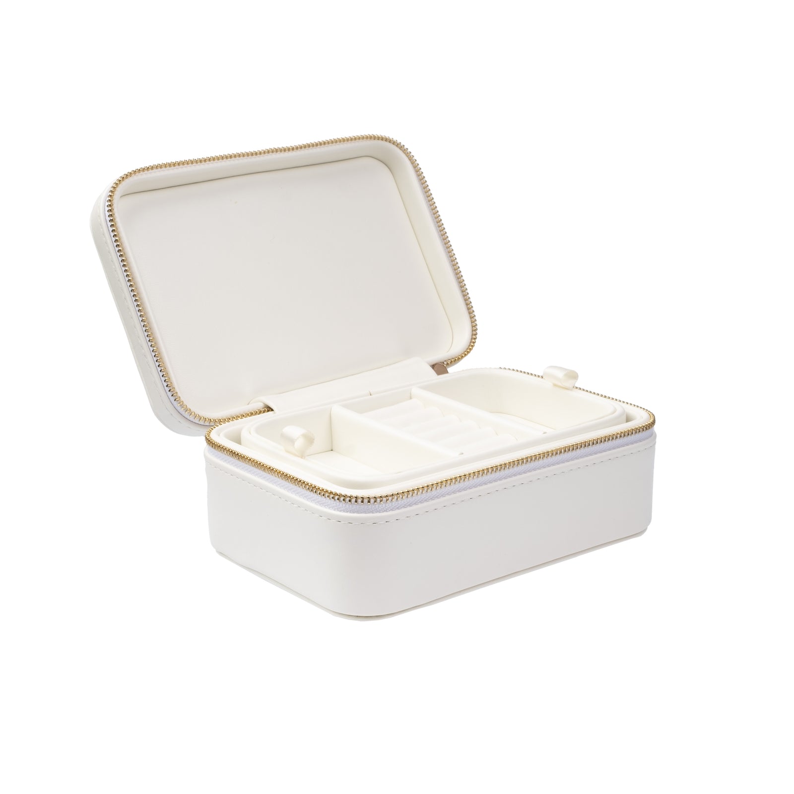 LEATHER JEWELLERY BOX OFF WHITE