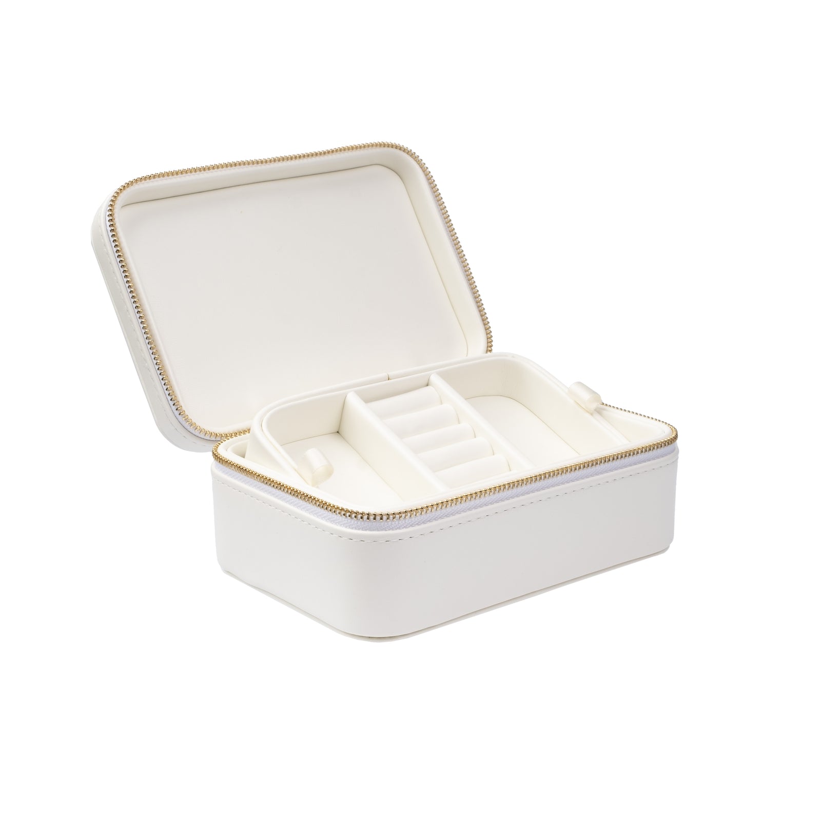LEATHER JEWELLERY BOX OFF WHITE