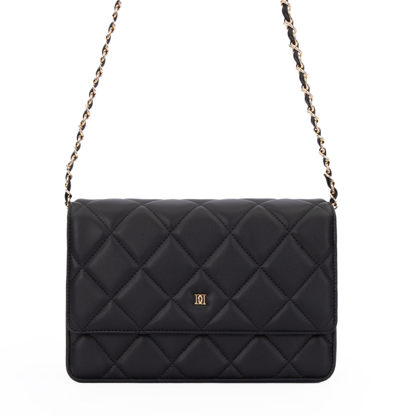 LEATHER QUILTED BAG BLACK