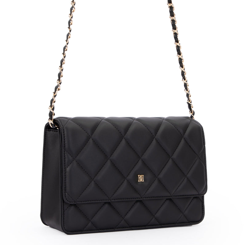 LEATHER QUILTED BAG BLACK