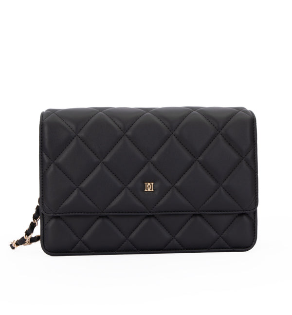 LEATHER QUILTED BAG BLACK