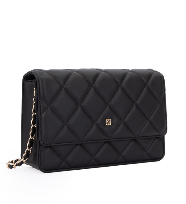 LEATHER QUILTED BAG BLACK