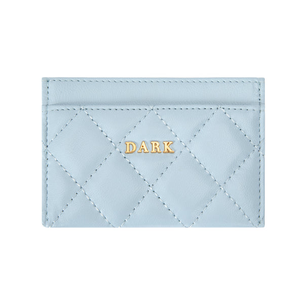 LEATHER QUILTED CARD HOLDER IBIZA BLUE