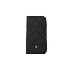 LEATHER QUILTED EYEWEAR CASE BLACK