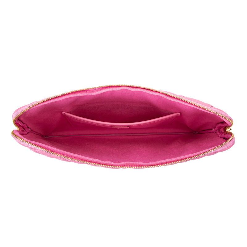 LEATHER QUILTED MAC COVER BUBBLEGUM PINK