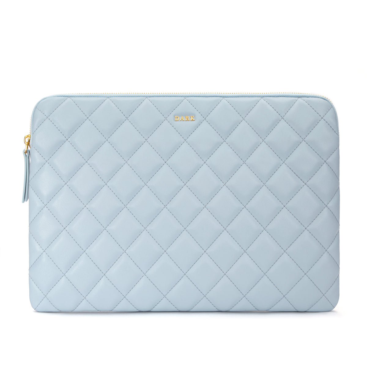 LEATHER QUILTED MAC COVER IBIZA BLUE