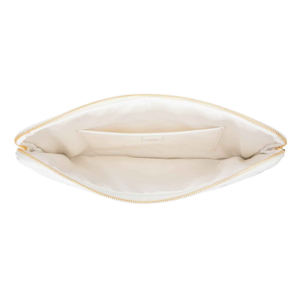 LEATHER QUILTED MAC COVER OFF WHITE