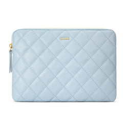 LEATHER QUILTED MEDIUM POUCH IBIZA BLUE