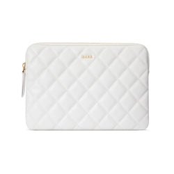 LEATHER QUILTED MEDIUM POUCH OFF WHITE