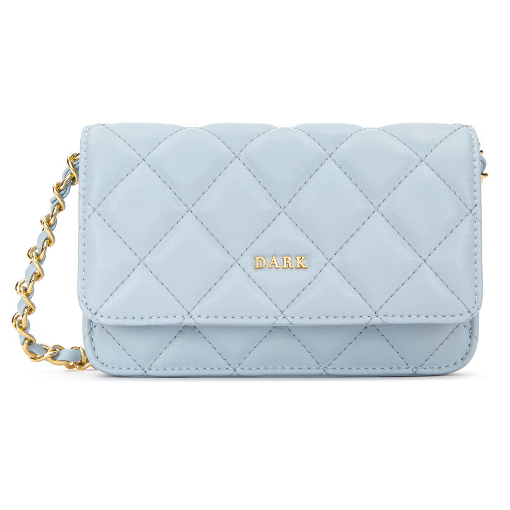 LEATHER QUILTED MINI BAG IBIZA BLUE