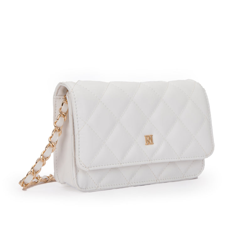 LEATHER QUILTED MINI BAG OFF WHITE