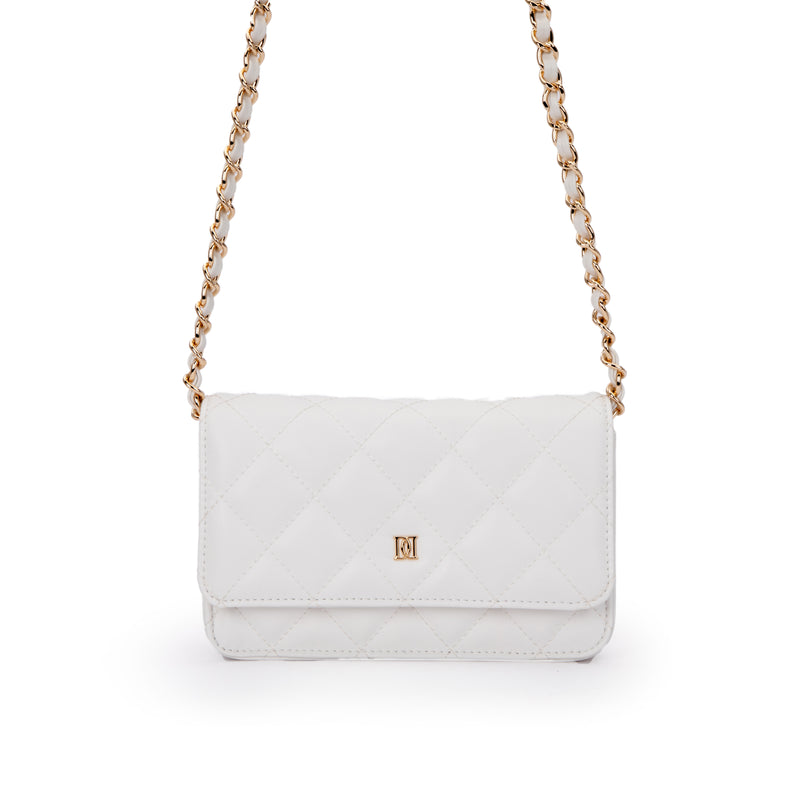 LEATHER QUILTED MINI BAG OFF WHITE