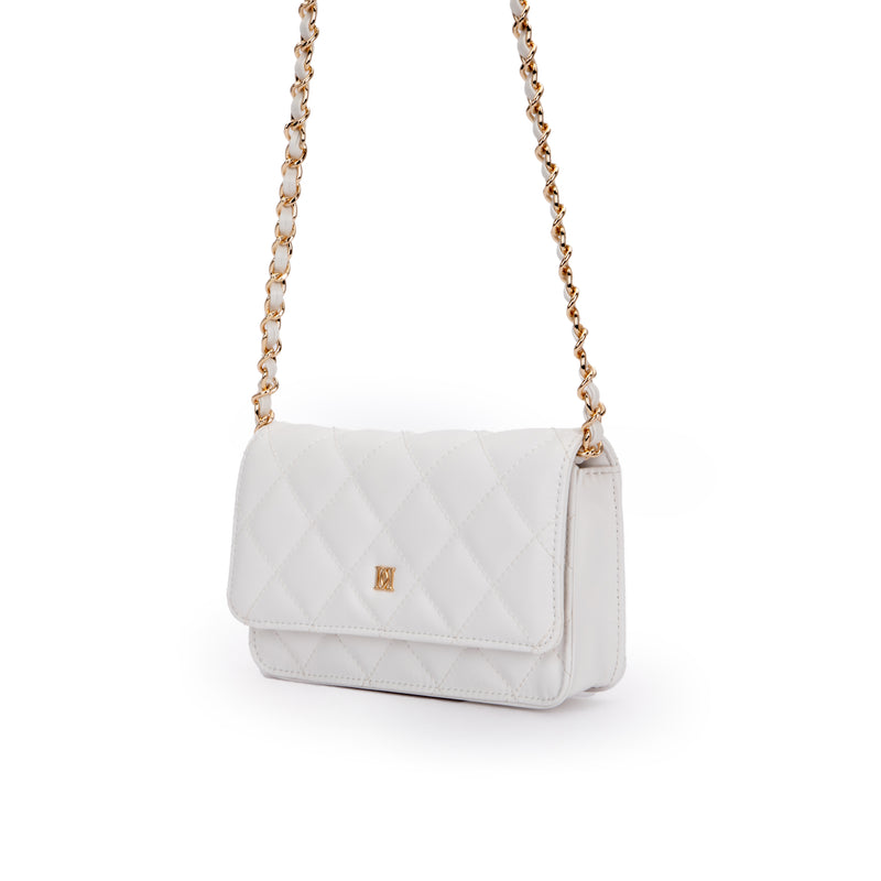 LEATHER QUILTED MINI BAG OFF WHITE