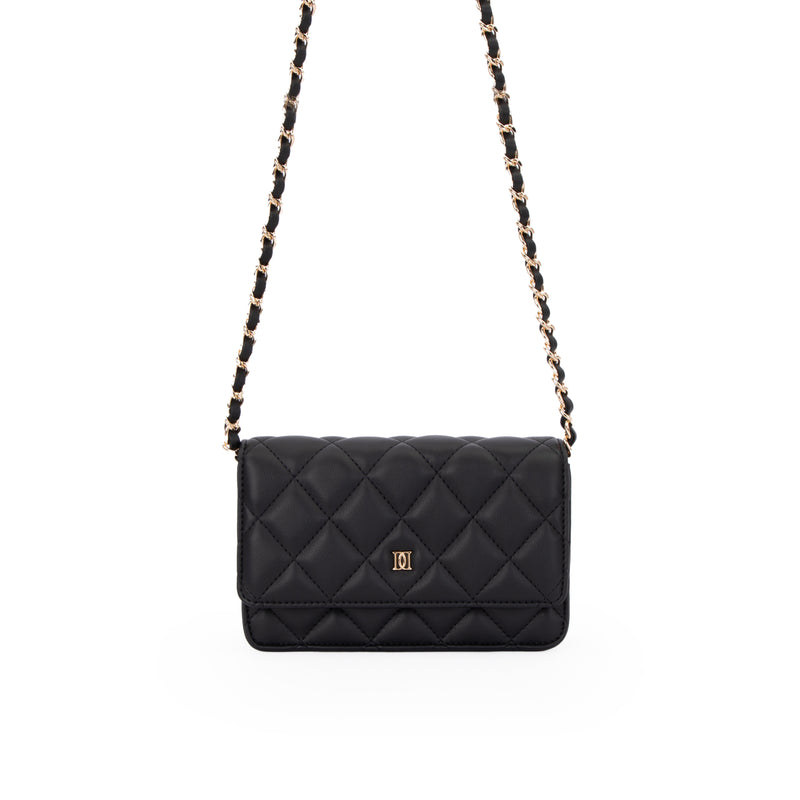 LEATHER QUILTED MINI BAG BLACK