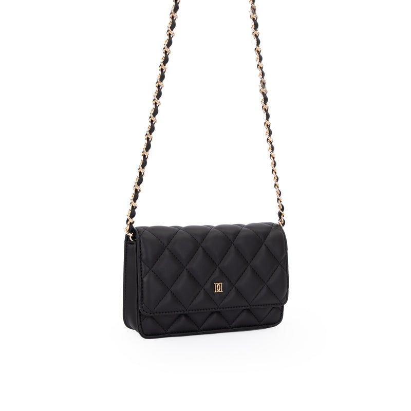 LEATHER QUILTED MINI BAG BLACK