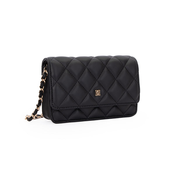 LEATHER QUILTED MINI BAG BLACK