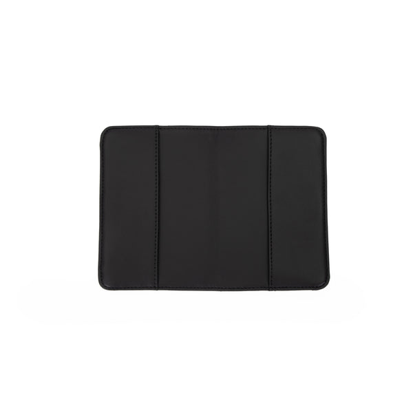 LEATHER QUILTED PASSPORT COVER BLACK