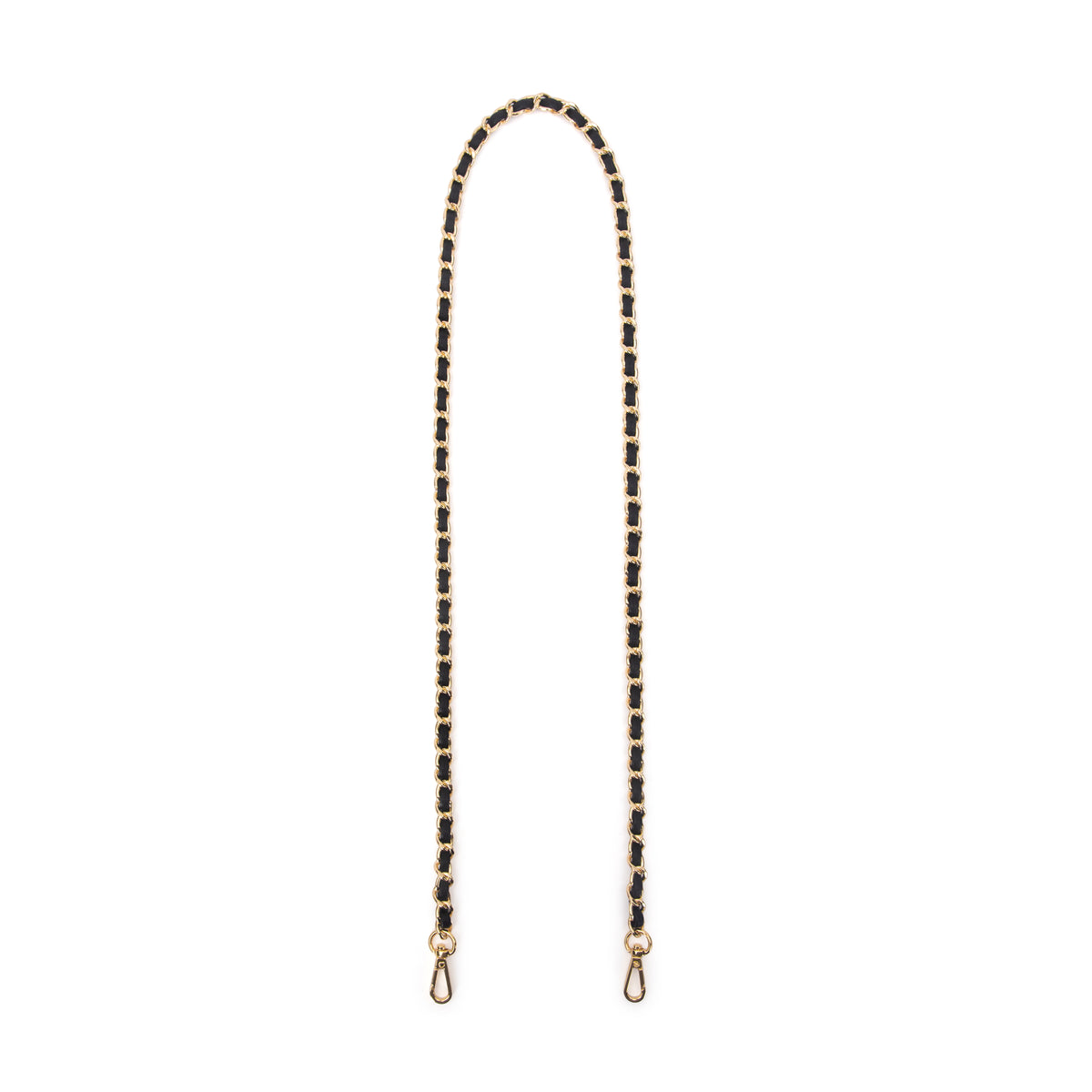 LEATHER SHOULDER CHAIN LONG BLACK