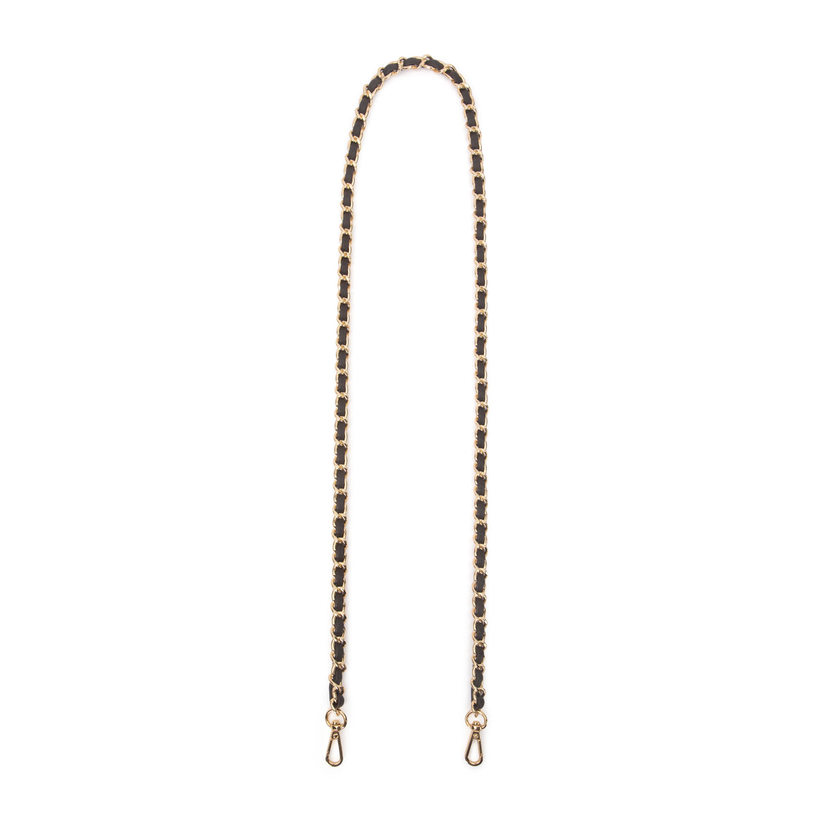 LEATHER SHOULDER CHAIN LONG CHOCOLATE BROWN