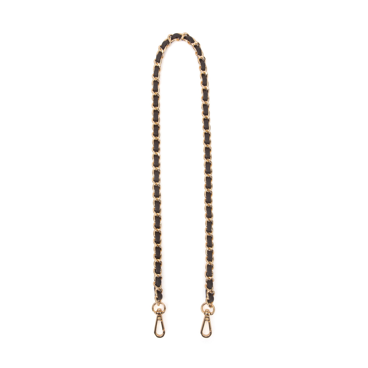 LEATHER SHOULDER CHAIN SHORT CHOCOLATE BROWN