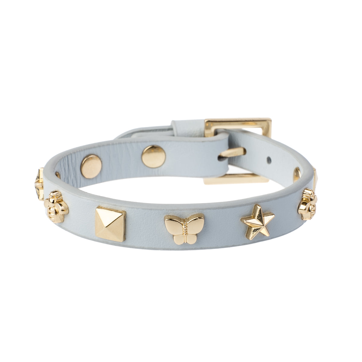LeatherSignStudBracelet- 