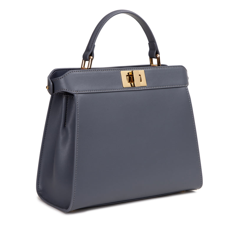 LEATHER SMALL LADY BAG NAPPA STEEL BLUE