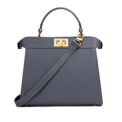 LEATHER SMALL LADY BAG NAPPA STEEL BLUE