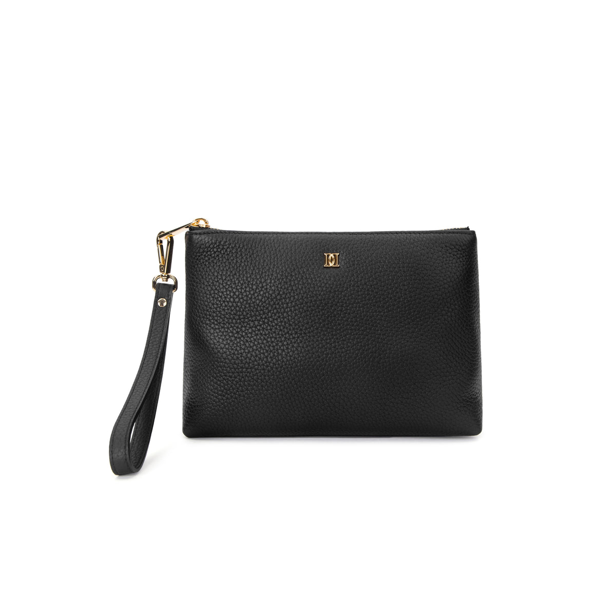 LEATHER STANDING POUCH BLACK