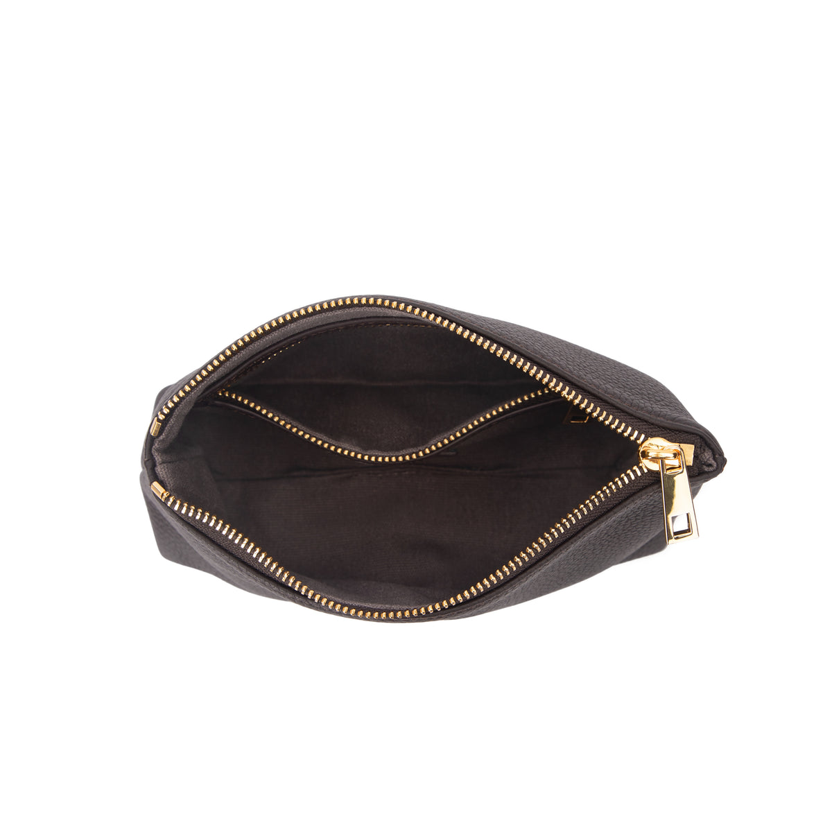 LEATHER STANDING POUCH CHOCOLATE BROWN